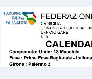 Under 13 – Uscito il Calendario